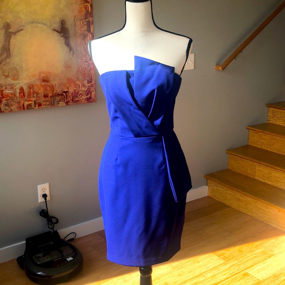 Adelyn Rae Deep Blue Strapless Dress